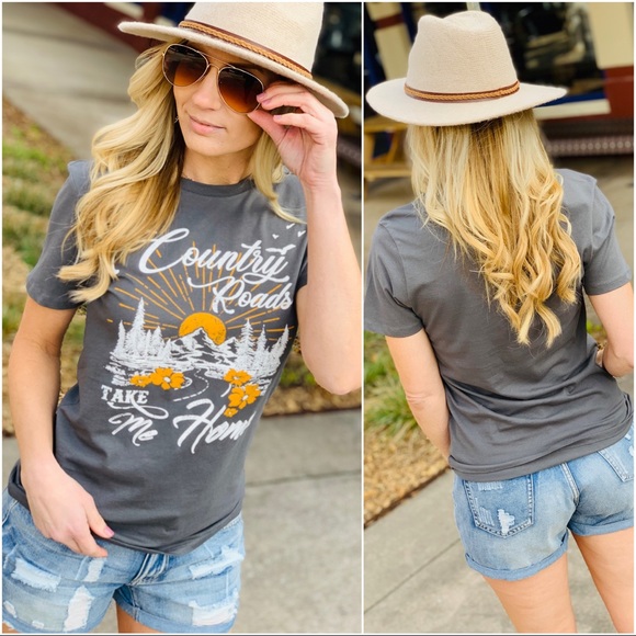 COUNTRY ROAD TAKE ME HOME TEE-CHARCOAL - Picture 4 of 6